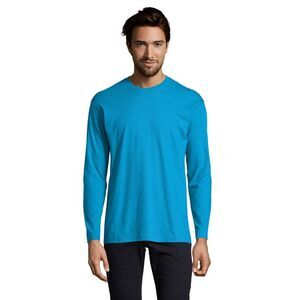 SOLS Mens Monarch Long-Sleeved T-Shirt / Aqua